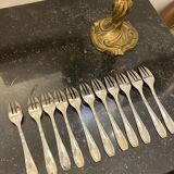 Set of 11 silver-plated cake/oyster forks Guildart 1960 vintage