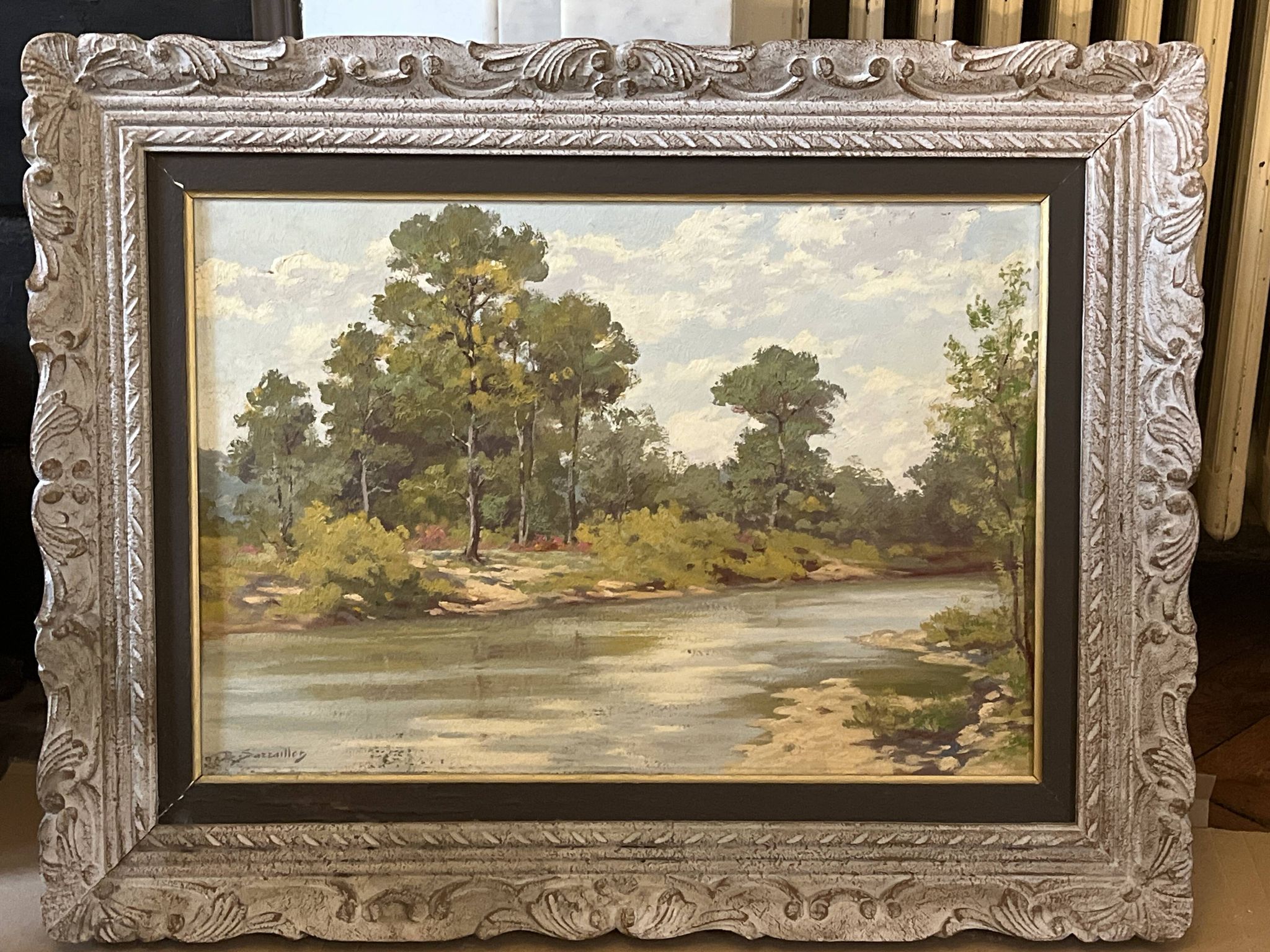 Huile sur toile paysage campagne