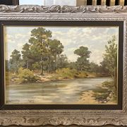 Huile sur toile paysage campagne