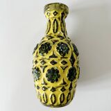 Vintage BAY KERAMIK vase model 76 20 – yellow green – West Germany