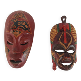 Set of decorative African Indonesian tribal masks Z015