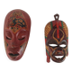 Set of decorative African Indonesian tribal masks Z015