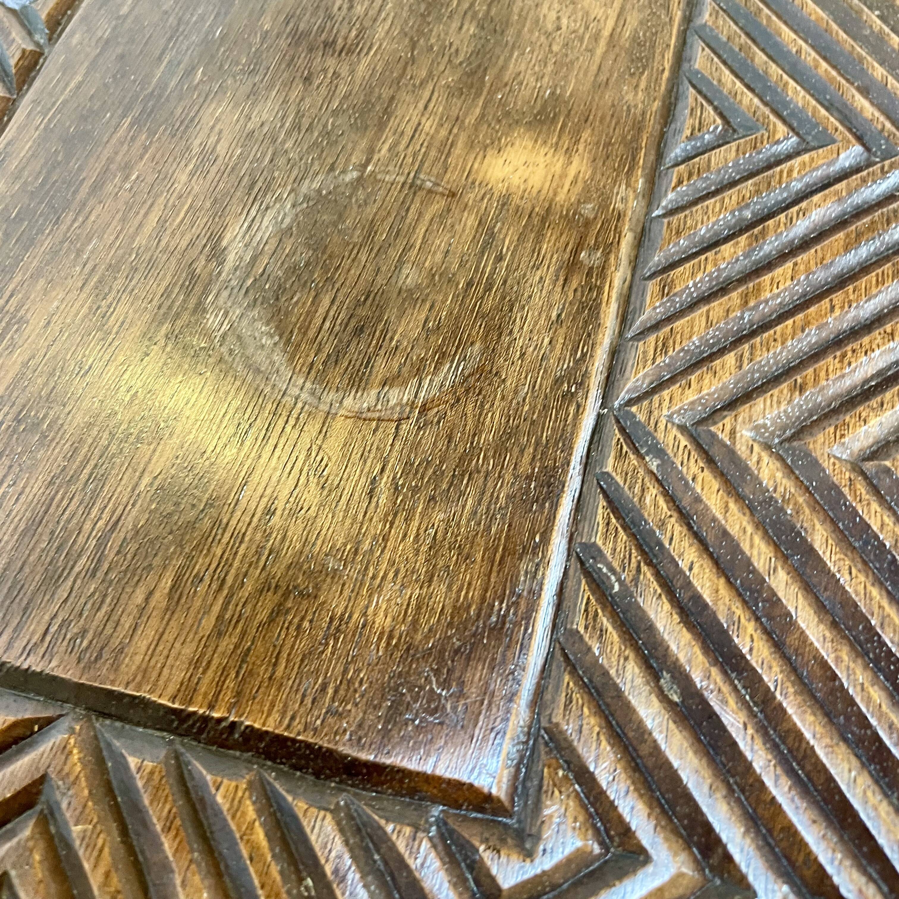 Hand-carved Congolese coffee table, 1989