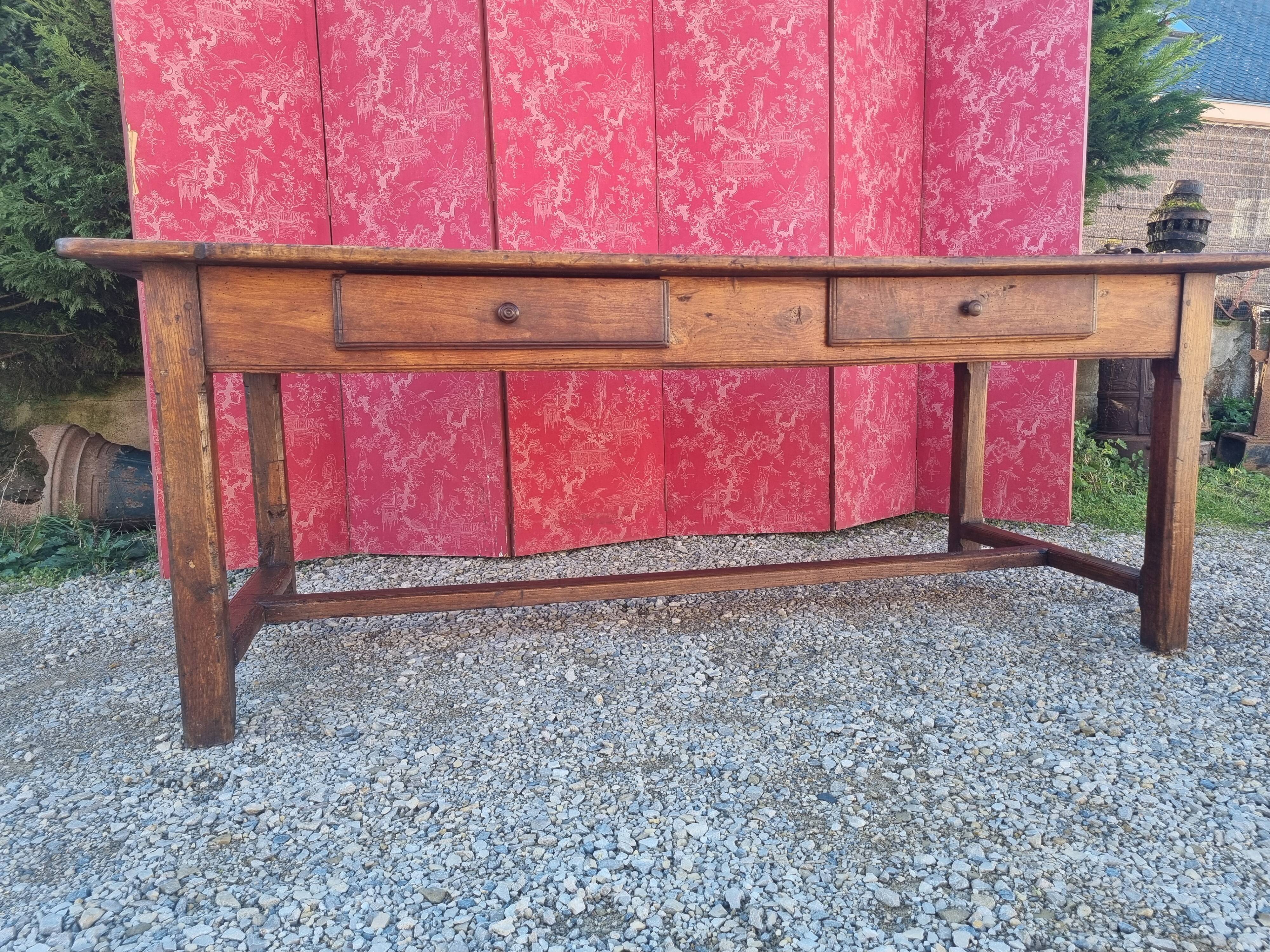 Table de ferme chêne et merisier