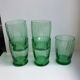 Set of 5 green art deco water glasses 30s-40s