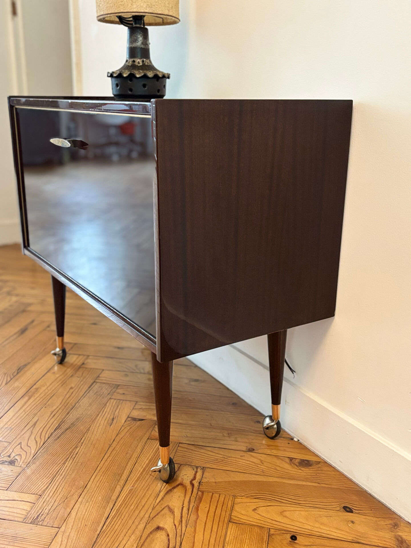 1960s bar cabinet on wheels