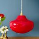 Vintage red opaline suspension globe