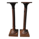 Pair of old fluted wooden pedestals