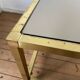 Vintage square brass and smoked glass coffee table