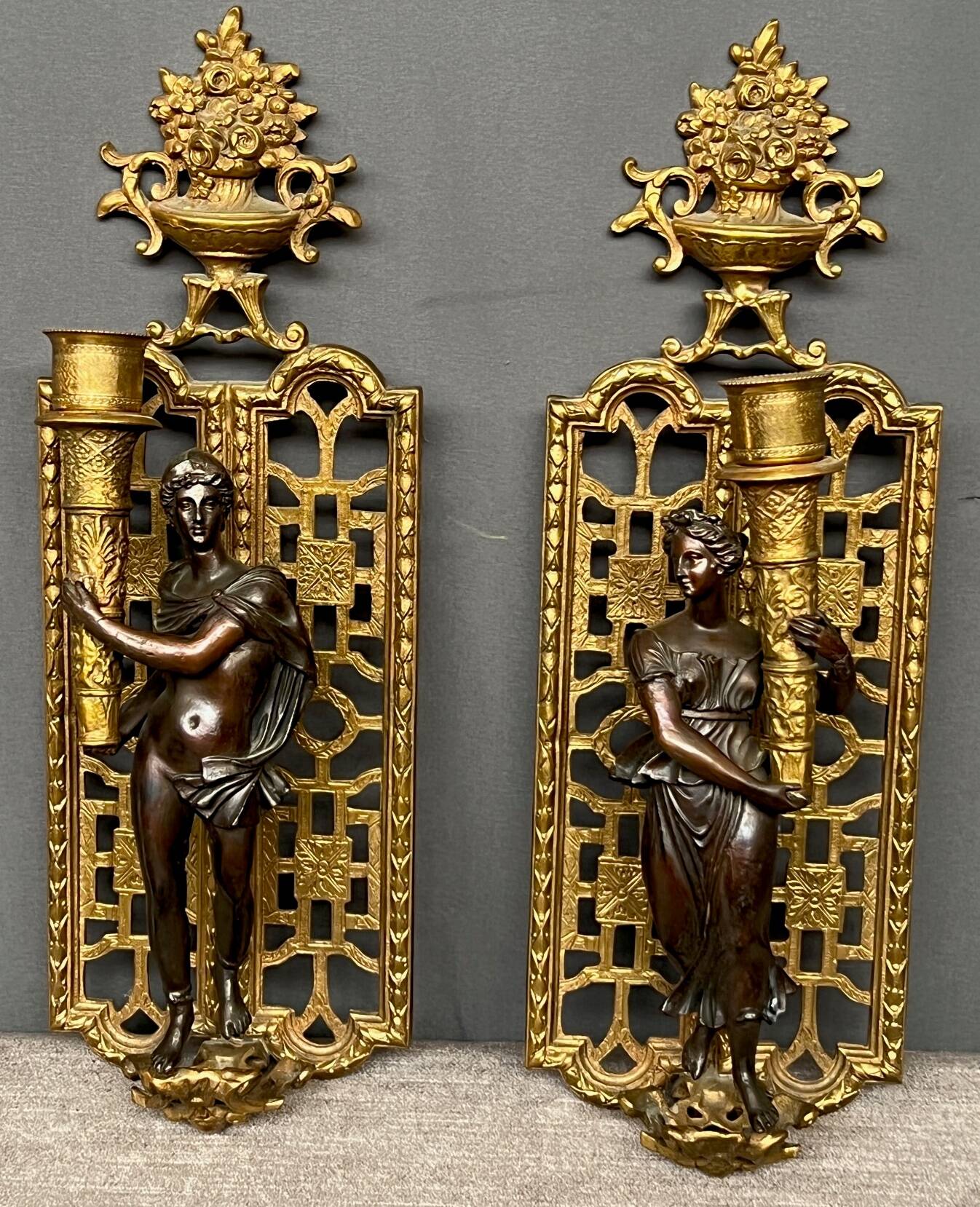 Neoclassical style wall chandeliers