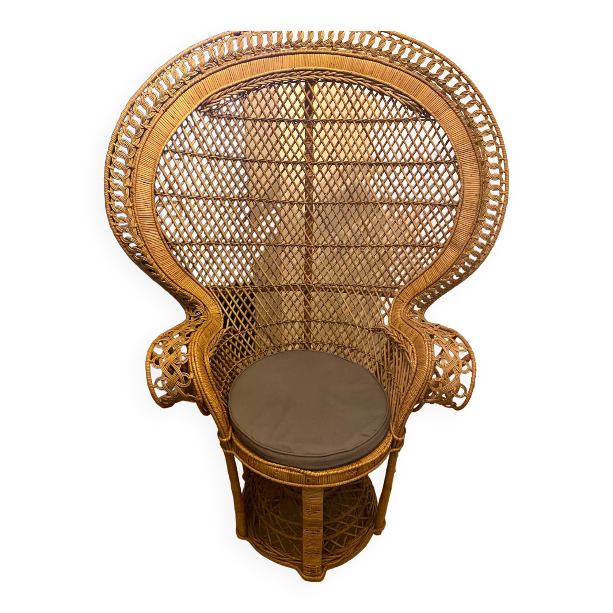 Emmanuel armchair in woven bamboo rattan