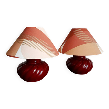 Paire lampes de chevet céramique vintage