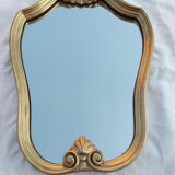 Golden lyre-shaped mirror, 30x45cm