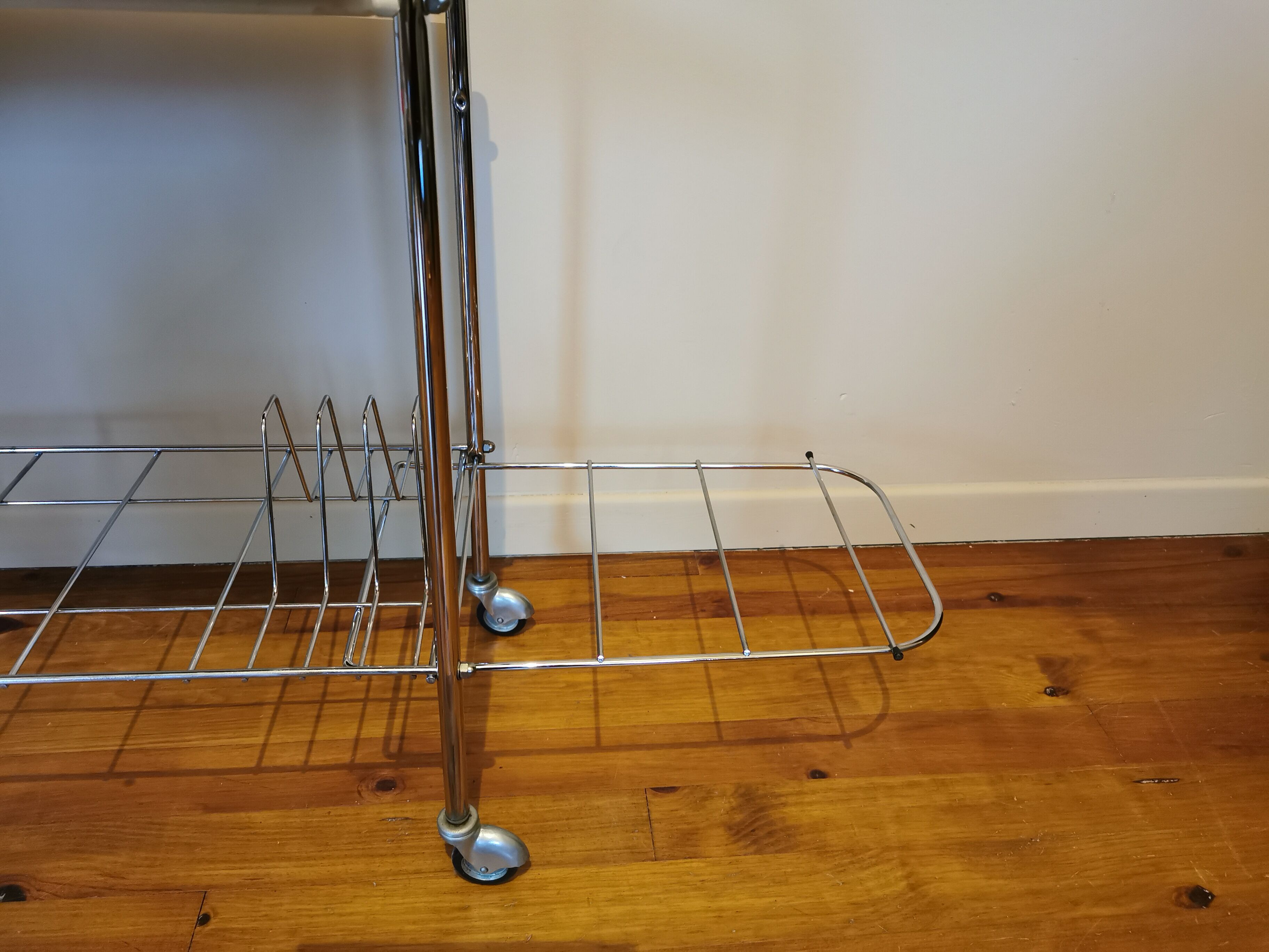 Vintage wheeled service in chrome-plated metal