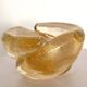 Vintage Thick Murano Glass Ashtray - Catchall with Gold Leaf, Italy