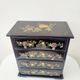 Lacquered jewelry box in chest shape with 4 drawers made in Shanghai