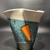 Vase en céramique émaillé signé Elchinger 1950