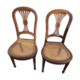 Pair of caned chairs in Louis XVI style