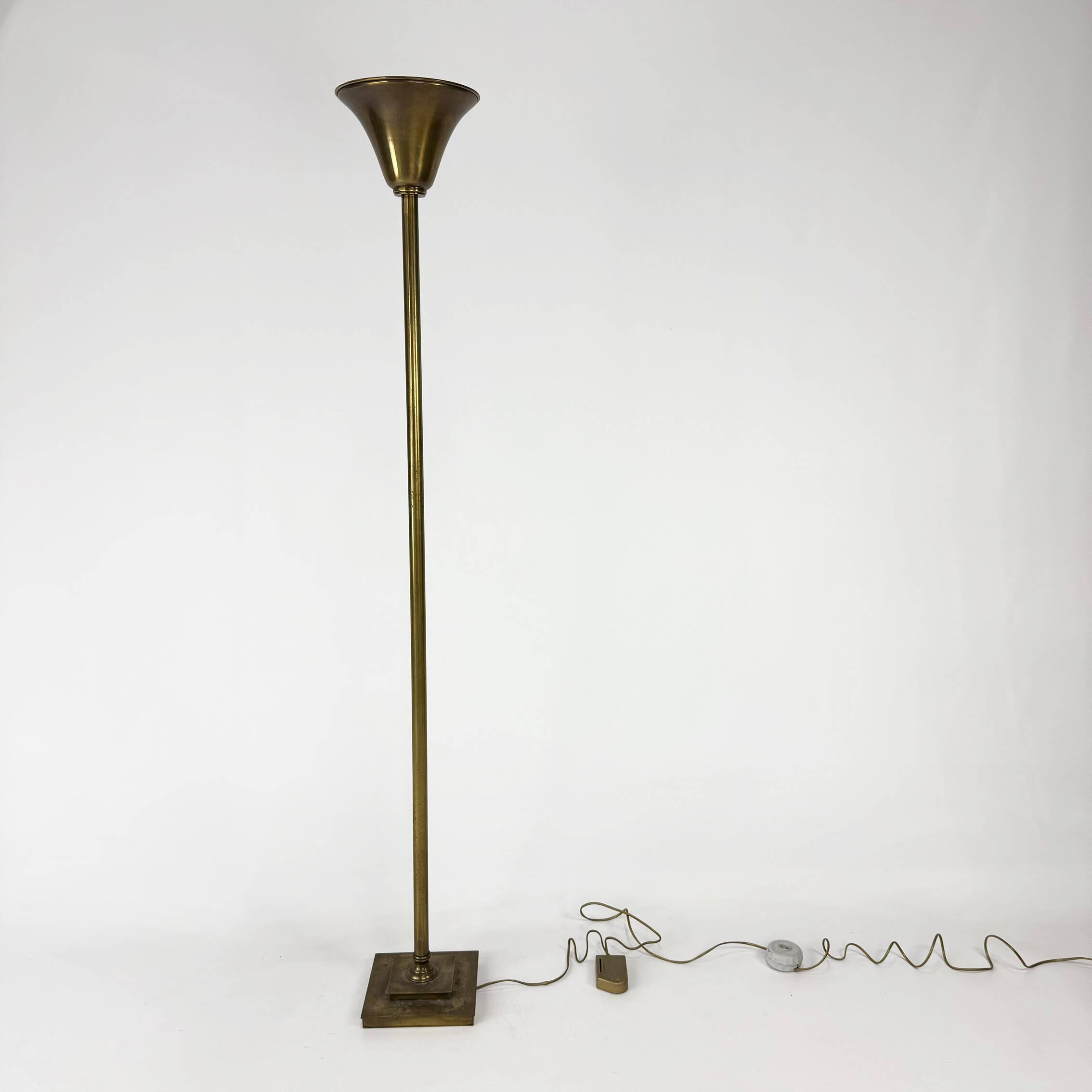 Vintage French Floor Lamp in Brass, 1960s