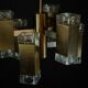 Italian glass and brass 12 lights chandelier produced by Sciolari in the 70