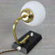 Mid-century Table Lamp in Brass & Opaline