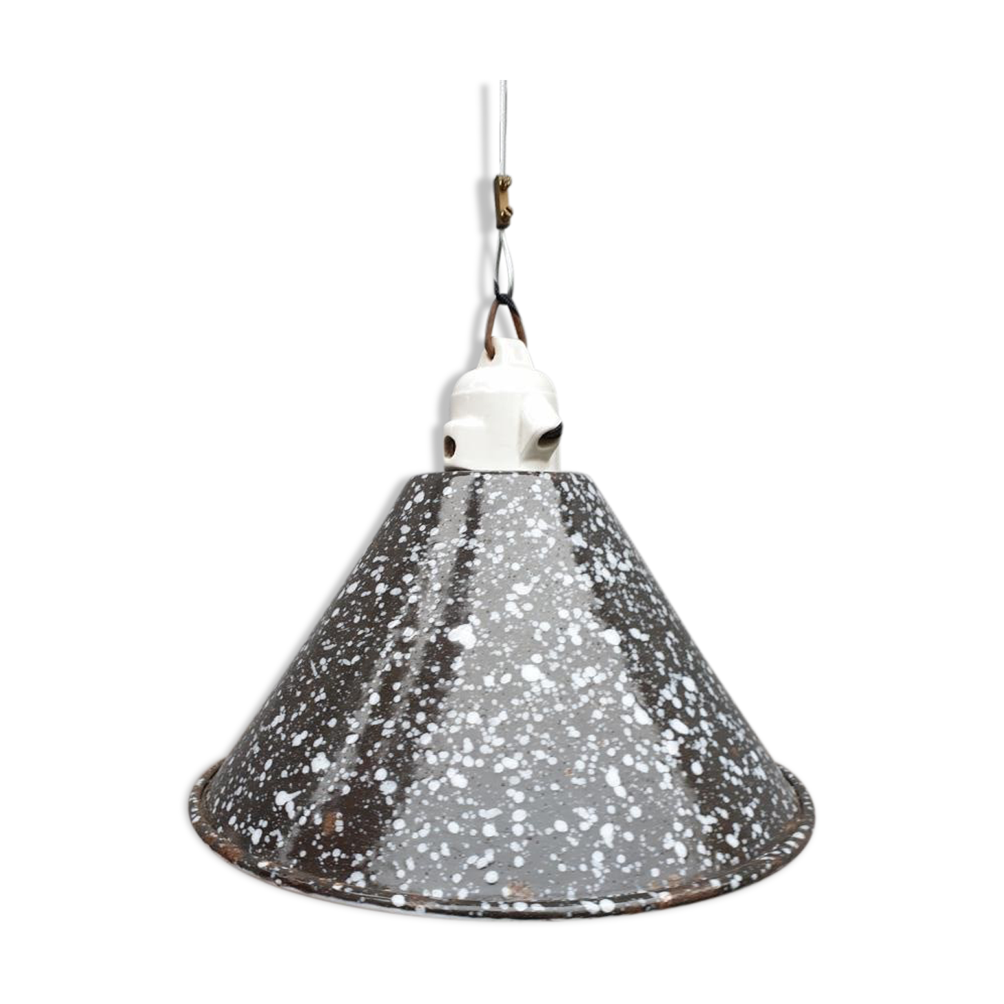 Speckled enamel conical hanging