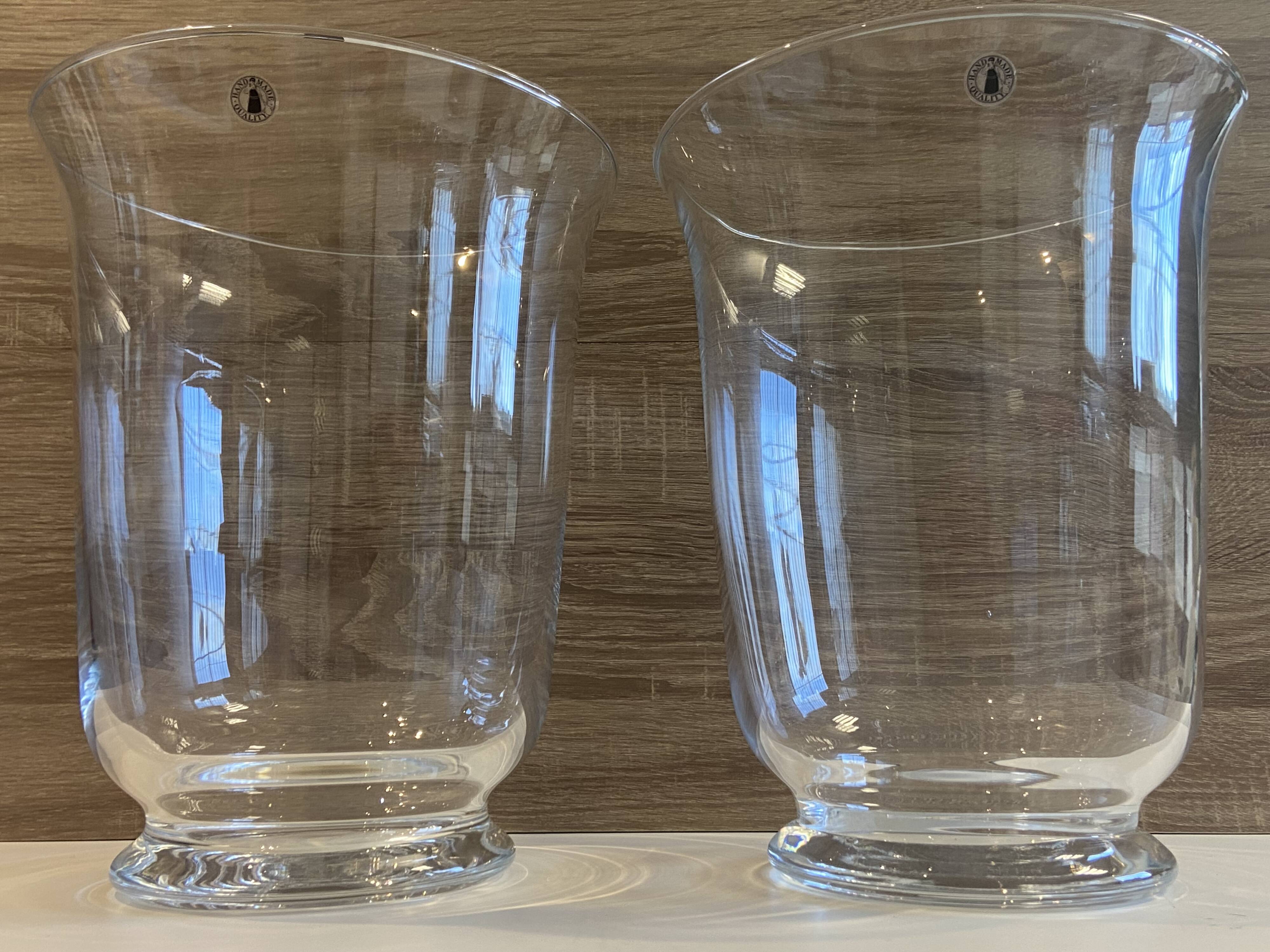 Duo of New Vases Tealight Holders in Crystal Glass Decorative Art Design