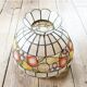 Vintage mother-of-pearl and brass pendant light.