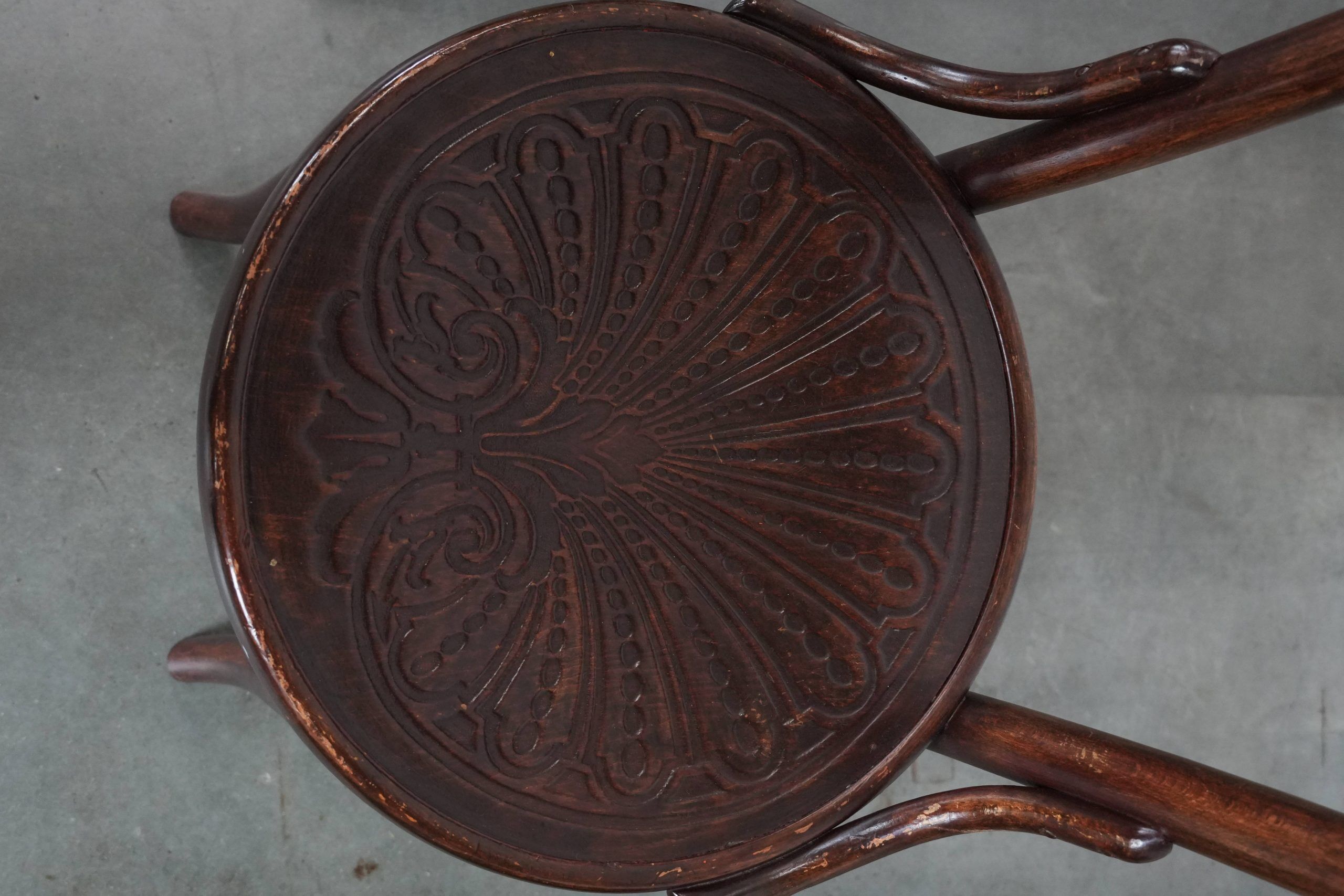 Set of four vintage wooden Cosmos bistro design chairs
