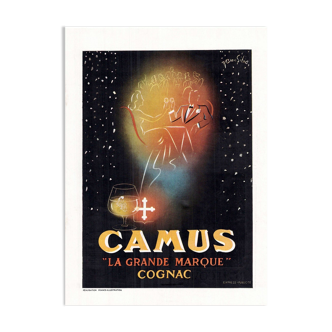 Affiche vintage années 30 Cognac Camus 30x40cm