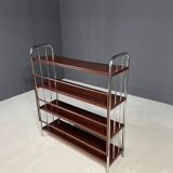 Étagère chromée Bauhaus en acier plié et tôle, Europe années 1930