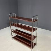 Chromed Bauhaus shelf in bent steel and sheet metal, Europe 1930s