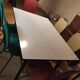 Formica table and coloured chairs
