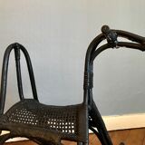 Rocking horse in rattan and bamboo