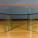 Oval Glass Table, attributed to Fiam, Italy – 1980
