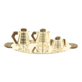 Art Deco Silver-Plated Tee or Coffee Set With Matching Tray, France, 1930s