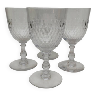4 large crystal glasses by Baccarat, model Scales, from around 1920.