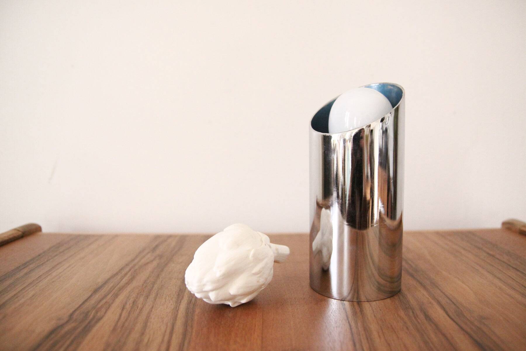 Small vintage chrome metal lamp