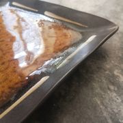 Large square tidy or serving dish in enameled ceramic, joseph abboud 1960