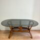 Rattan high table / smoked glass top