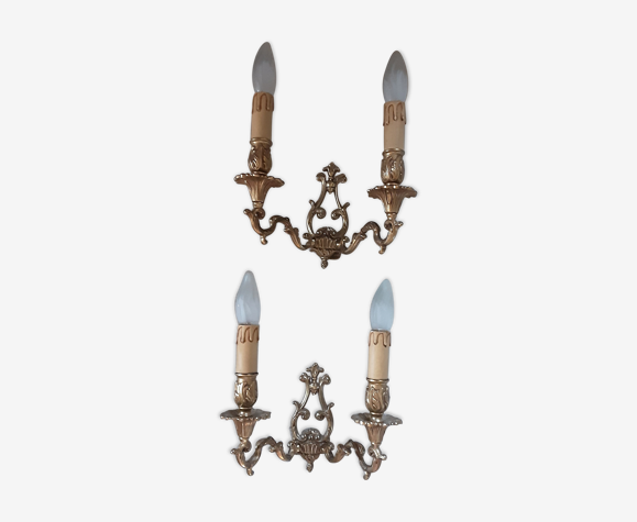 Paire d'appliques en bronze doré- année 60