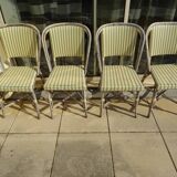 4 vintage bistrot de Paris rattan chairs