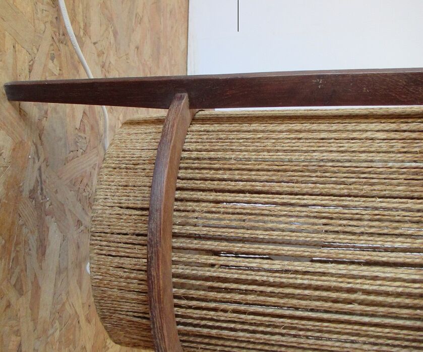 Teak and string lamp