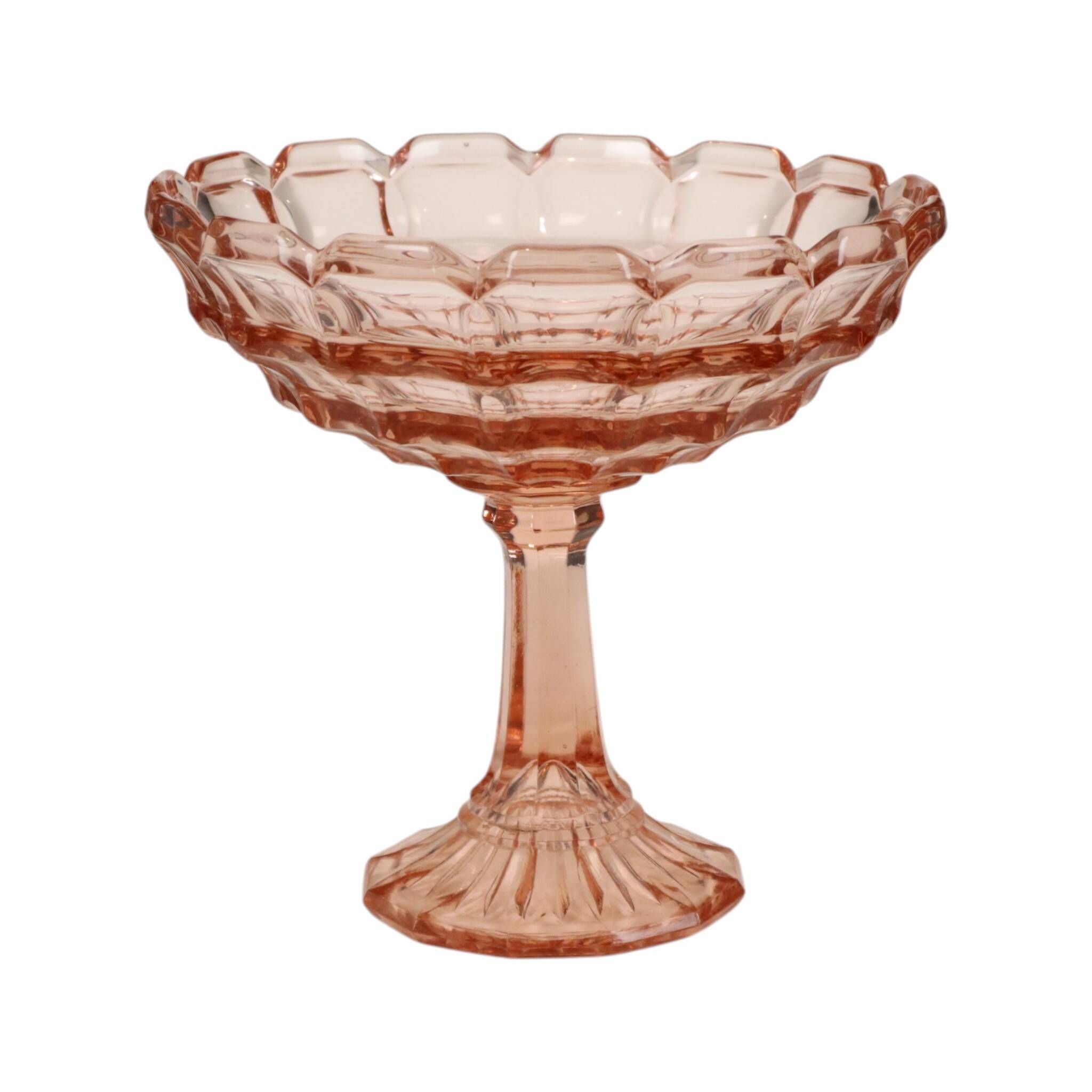 Art Deco Pink Rosaline Pressed Glass Fruit Bowl – Scailmont