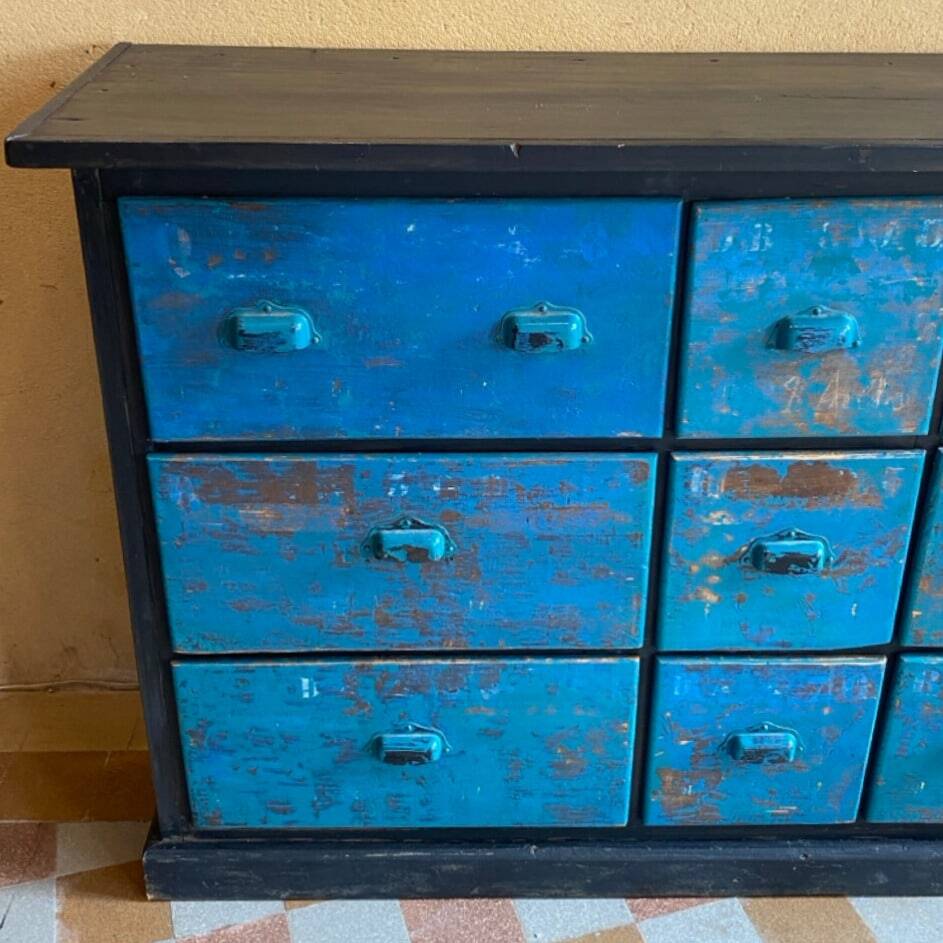 Vintage drawer unit "Workshop Blue"