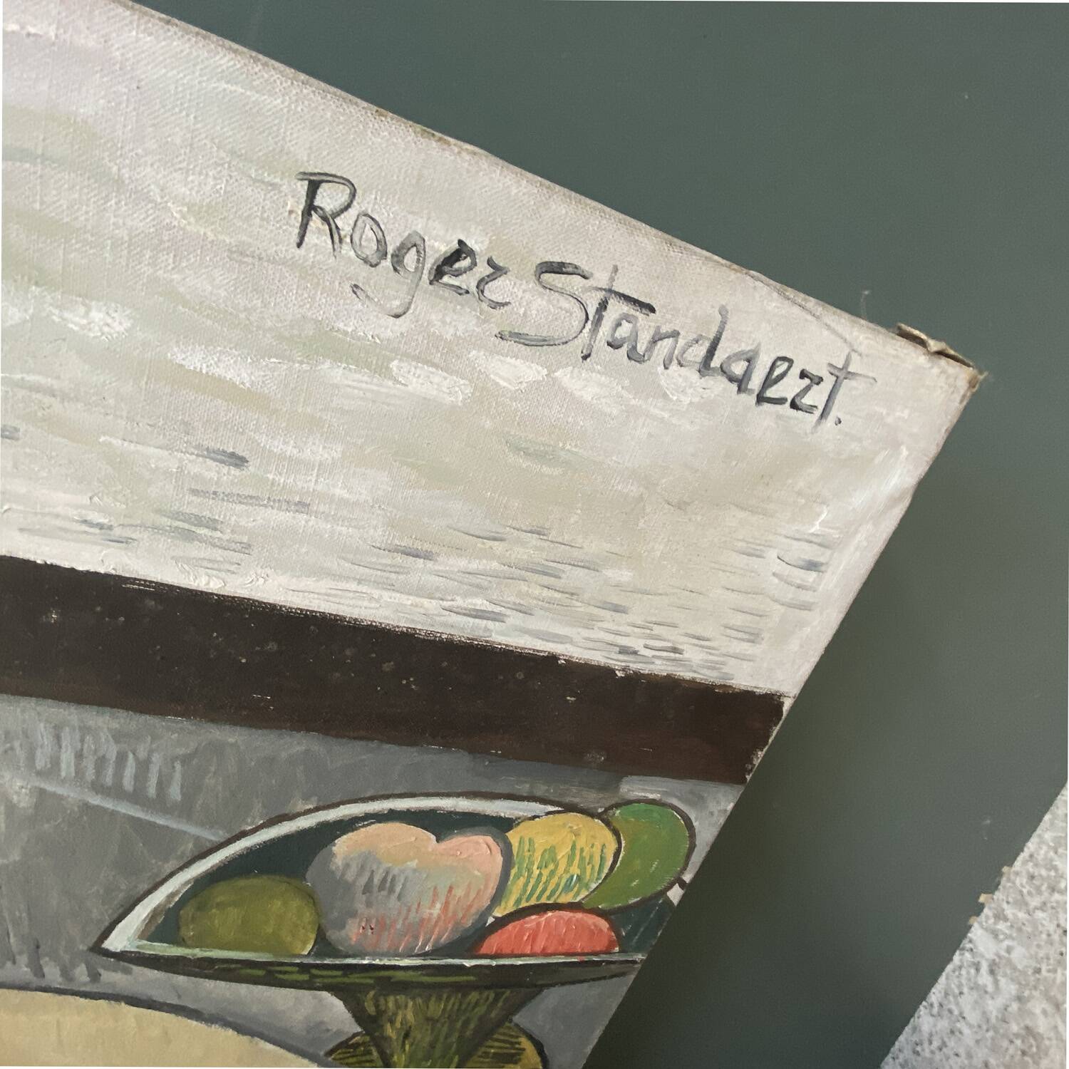 Large painting "forbidden fruits" signed