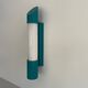Simple cylindrical wall light in opal glass and turquoise metal, 1970s, Germany