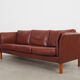 Brown leather sofa, Danish design, 1960s, production: Denmark