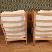 Pair of armchairs with ears of the 50s in oak