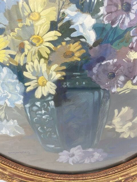 Ancient painting, still life with flowers, 20th century by Georges Ritleng (1875-1972)